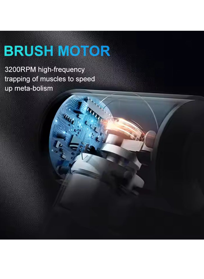 Microplus - Rechargeable Deep Tissue Massage Gun | Muscle Massage Gun Deep Tissue Massager High-Intensity Training Exercising Body Relaxation Slimming Shaping Pain Relief| with 4 Attachments Grey/Silver MP-4734 - Image 1