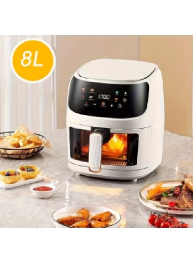 NIRLEP 8L Digital Air Fryer with 8 Preset Cooking Functions | Rapid Air Convection Technology | Adjustable Temperature 80-200°C | Family-Sized Capacity | Easy Clean Non-Stick Basket - Image 1