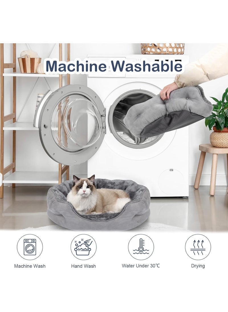 هوميفاي سرير قطط فائق النعومة للنوم العميق ، سرير مستدير للحيوانات الأليفة مع وسادة لدعم المفاصل والعضلات سرير للكلاب قابل للغسيل في الغسالة للقطط والكلاب داخل المنزل - Image 4