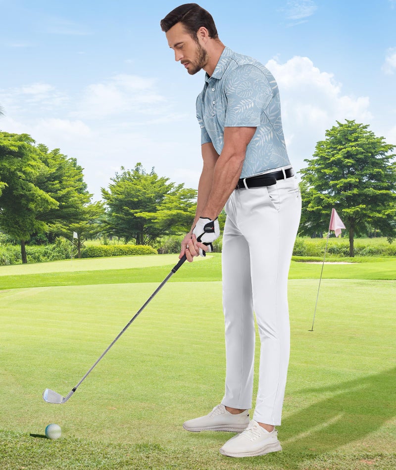 ZITY Men's Golf Shirts Short Sleeve Moisture Wicking Performance Print Patterns Casual Collared Golf Polo Shirt for Men - Image 3