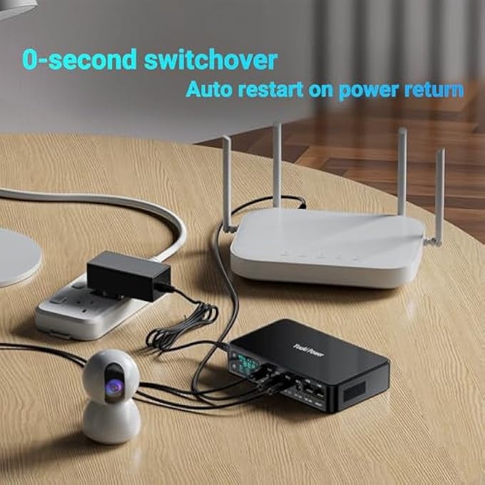 Yuuki Power بطارية احتياطية 18000 مللي أمبير (66 واط ساعي) لجهاز التوجيه مودم 12 فولت/2 أمبير، UPS صغير، مزود طاقة غير منقطع 9 فولت/2 أمبير، 5 فولت/3.6 أمبير - Image 2