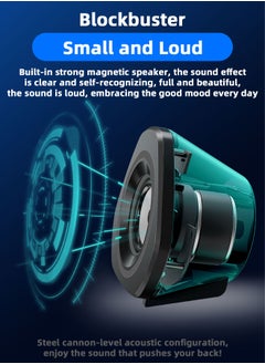 LOOPITYS USB Computer Speakers,USB-Powered  PC Gaming Speakers for Desktop Computer Laptop and Mobile Phone USB 3.5mm Aux Input BLUE Lights Black  - Image 4