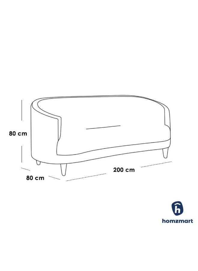 Homzmart Swedish Wood and  Linen 3 Seaters Sofa - White  - Image 2