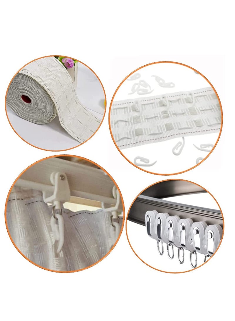 SYOSI خطافات ستائر بلاستيكية من كاستويف لستائر النوافذ أو ستائر الأبواب ، مجموعة خطافات شريط رأس الستائر 100 حزمة 2.8x1.2 سم - Image 3
