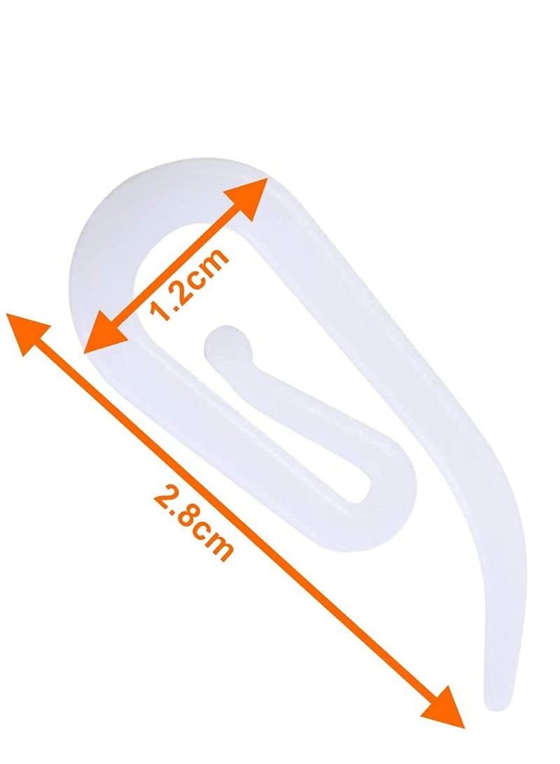 SYOSI خطافات ستائر بلاستيكية من كاستويف لستائر النوافذ أو ستائر الأبواب ، مجموعة خطافات شريط رأس الستائر 100 حزمة 2.8x1.2 سم - Image 2