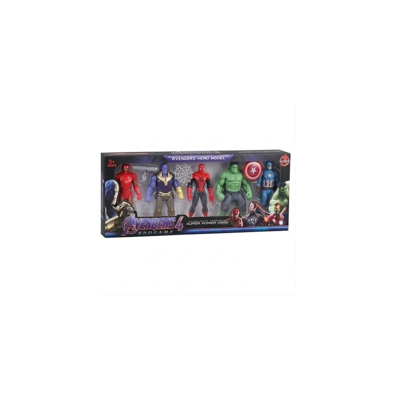 AVENGERS Superhero Action Figure Toy Set for Kids, 6 Pack Avengers Characters Including Spider-Man, Hulk, Iron Man, Captain America and Thanos - Image 1