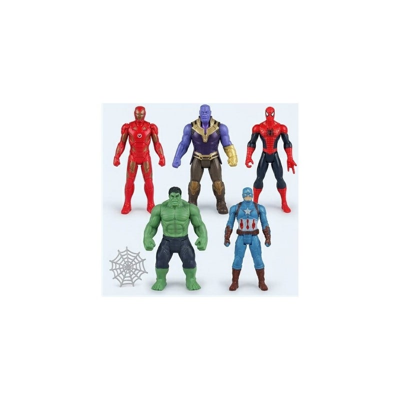 AVENGERS Superhero Action Figure Toy Set for Kids, 6 Pack Avengers Characters Including Spider-Man, Hulk, Iron Man, Captain America and Thanos - Image 2
