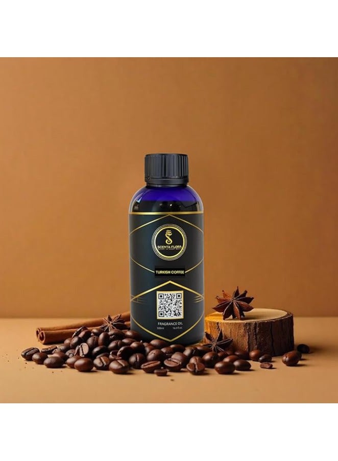 سينتا فلورا زيت عطري بنكهة القهوة التركية، مُعطّر للروائح العلاجية، ٥٠٠ مل | معتمد من IFRA | مزيج من القهوة المحمصة والتوابل والعنبر الخشبي | عطر منعش للمقاهي - Image 2