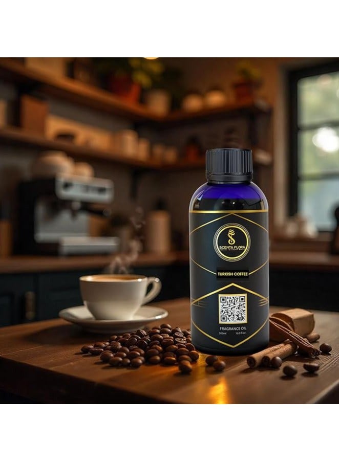 سينتا فلورا زيت عطري بنكهة القهوة التركية، مُعطّر للروائح العلاجية، ٥٠٠ مل | معتمد من IFRA | مزيج من القهوة المحمصة والتوابل والعنبر الخشبي | عطر منعش للمقاهي - Image 4