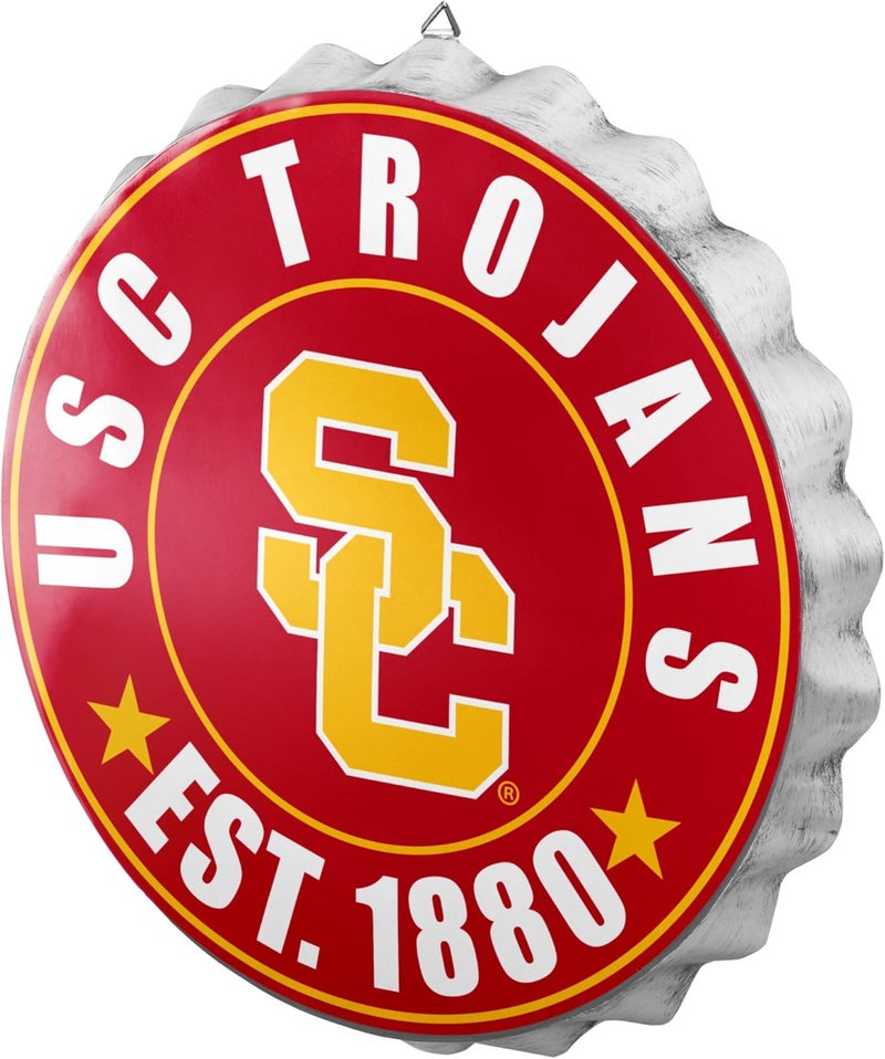NCAA Team Logo Metal Bottle Cap Hanging Wall Sign