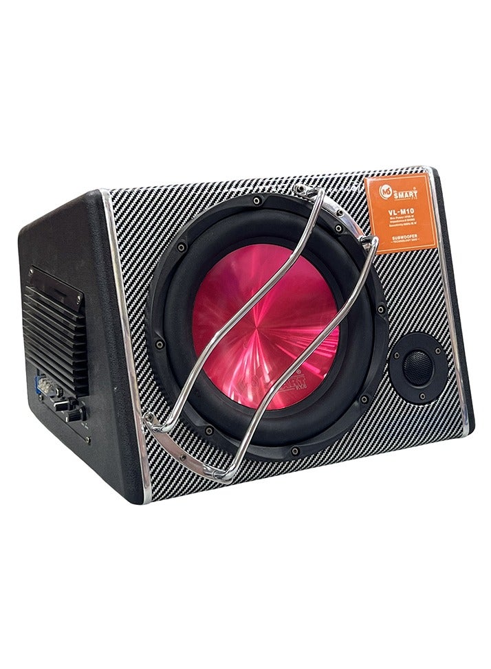 Mr.Smart 10-inch Car Subwoofer 4700 Watts, Built-in Amplifier, Carbon Fibre Design, Active Bass Speaker