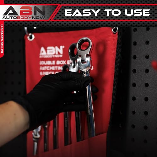 ABN Flex Head Ratcheting Wrench Set - 6pc Double Box End Wrench Set 8 to 19mm Laser Etched Steel Wrenches - Image 4