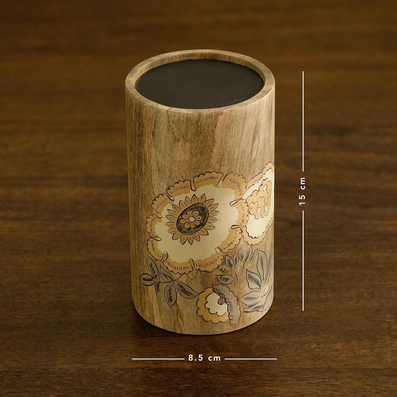Ellementry Fleur Dor Pillar Candle Holder Large Decorative Candlestick Holders for Living Room and Home Decor Wooden Candle Stands for Wedding Parties Gifting and Dining Table Centerpiece - Image 4