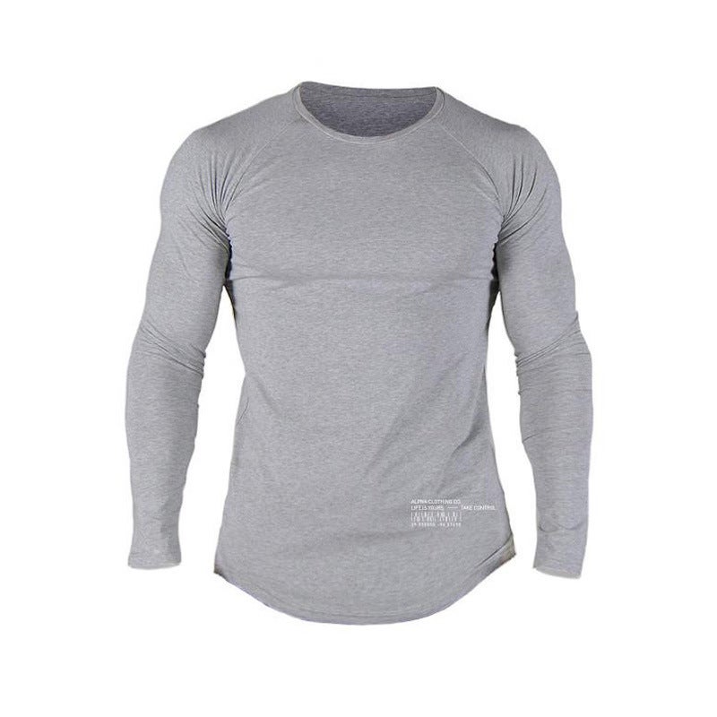Muscle Maiba Comprehensive Training Tight-fit Sports T-shirt Color-matching Long-sleeved Men's Training Clothes Base Shirt Casual Round Neck Long-sleeved - Image 5