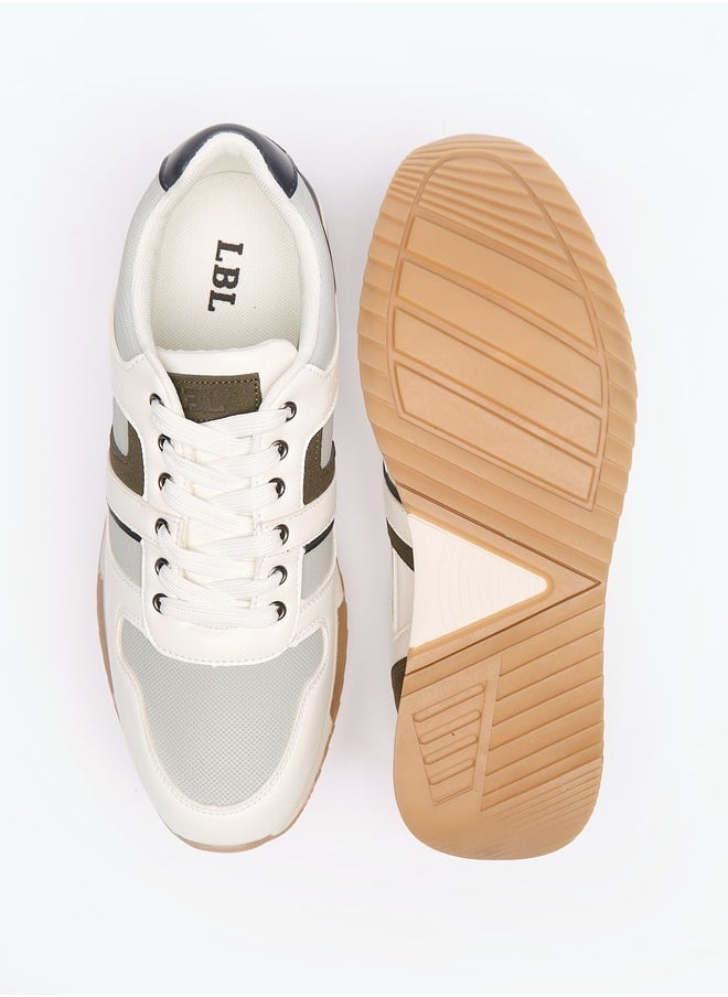 LBL by Shoexpress Men's Panelled Sneakers with Lace-Up Closure  - Image 4