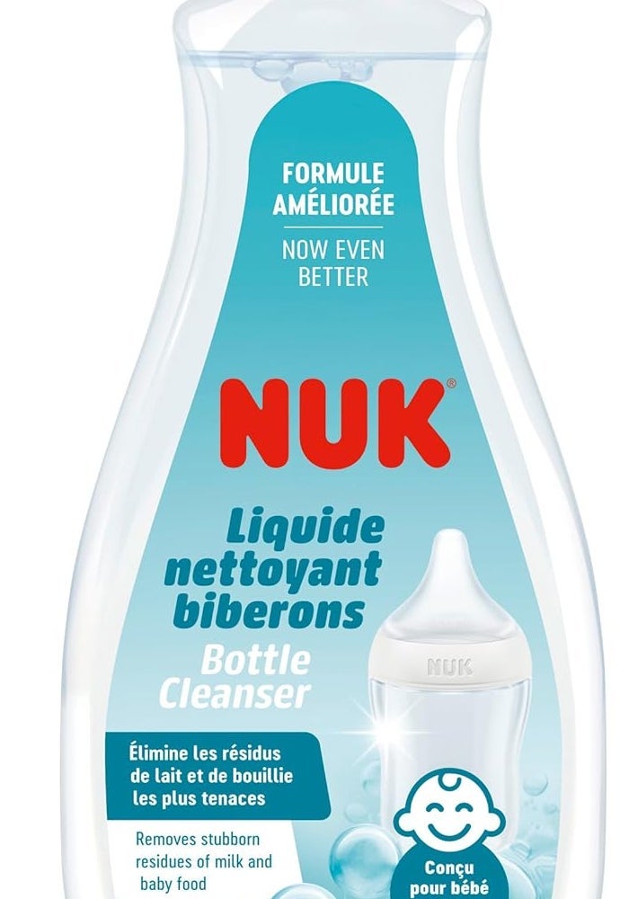 NUK منظف زجاجات الأطفال NUK | 500 مل | مثالي لتنظيف زجاجات الأطفال والحلمات والإكسسوارات | خالي من العطور | متوازن الحموضة | زجاجة معاد تدويرها 100% - Image 1