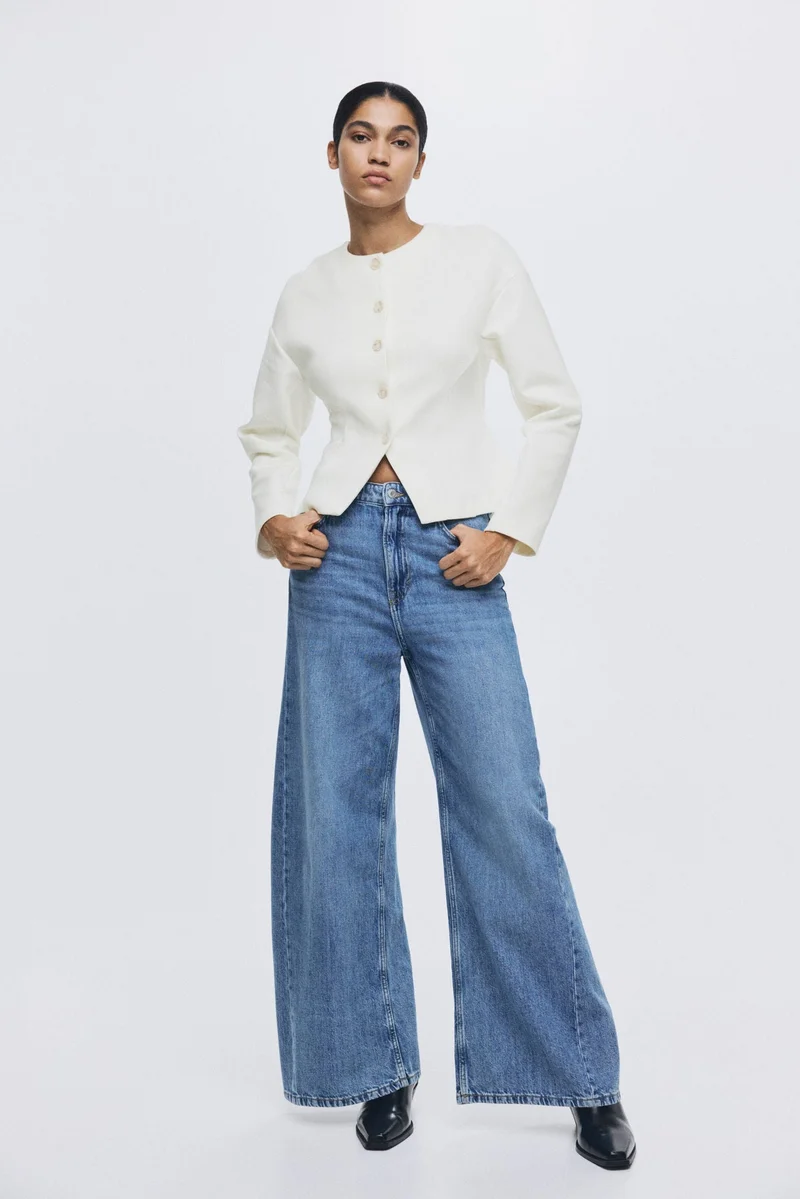 H&M Collarless scuba blazer