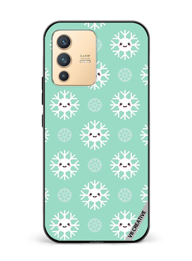VR CREATIVE Protective Case Cover For Vivo V23 5G Cute And Happy Snowflakes Characters Design Multicolour - Image 1