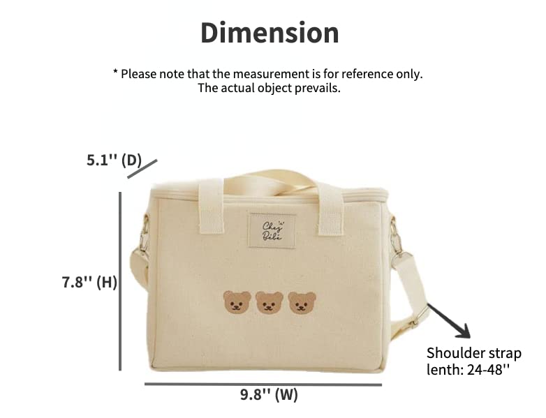 RICHTRUE Kawaii Lunch Bag for Girls Lunch Box Insulated Cute Lunch Bags for Women Insulated Lunch Box for Kids (Beige) - Image 5