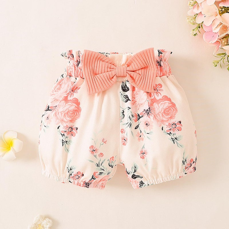Yvowming Newborn Infant Baby Girl Clothes Outfits Rib Romper Floral Pants with Headband Winter Clothing Set (Peach, 0-3 Months) - Image 5