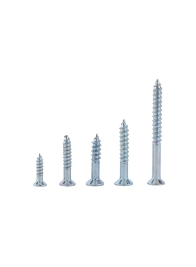 Epsilon Wood Screw Kit EPSNS1420 - 100 Piece Assorted Wood Screw Set for DIY, Woodworking, Carpentry & Home Repairs - Includes 6x1/2", 6x3/4", 8x3/4", 8x1" & 8x1-1/2" Screws - Silver - Image 4