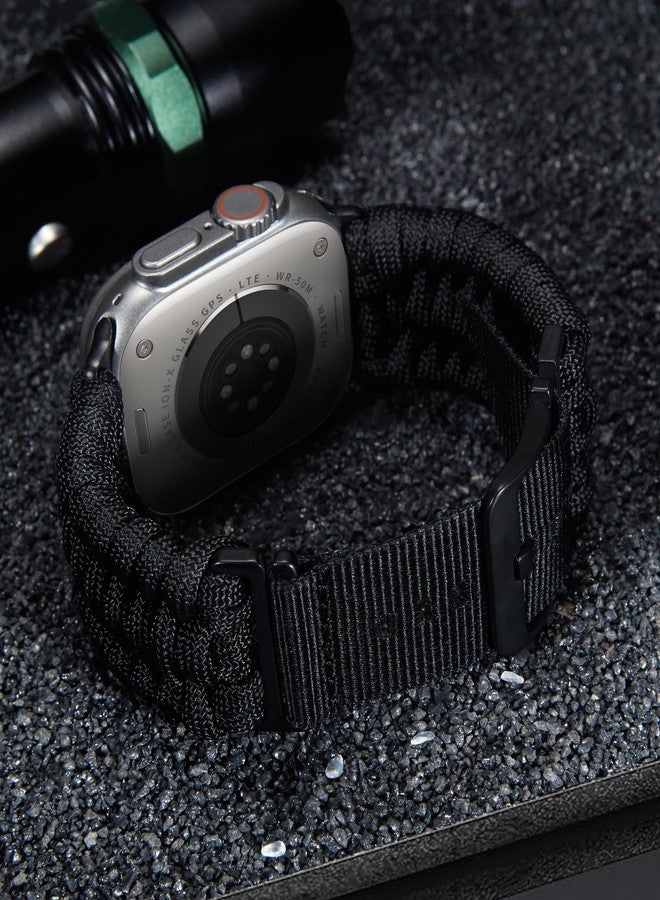 Binlun حزام BINLUN متوافق مع ساعة آبل 49mm 46mm 45mm 44mm 42mm، حزام بديل من النايلون المضفر متوافق مع iWatch Ultra3 Ultra2 Ultra SE3 سلسلة 11/10/9/8/7/SE2/SE/6/5/4/3/2/1 للرجال - Image 4