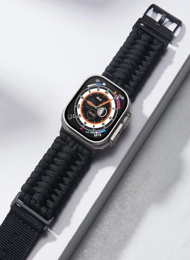 Binlun حزام BINLUN متوافق مع ساعة آبل 49mm 46mm 45mm 44mm 42mm، حزام بديل من النايلون المضفر متوافق مع iWatch Ultra3 Ultra2 Ultra SE3 سلسلة 11/10/9/8/7/SE2/SE/6/5/4/3/2/1 للرجال - Image 3