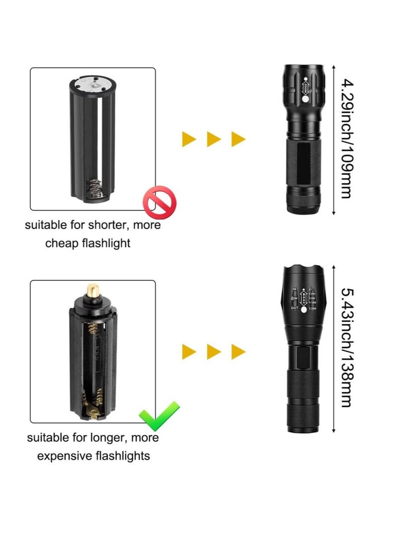 Captaintech 20 PCS Black Cylindrical Battery Holder, Plastic 3 x AAA Battery Storage Case, 3 x 1.5V AAA Batteries to 18650 Battery, Suitable for 3 x 1.5V AAA Batteries Flashlight Torch - Image 3
