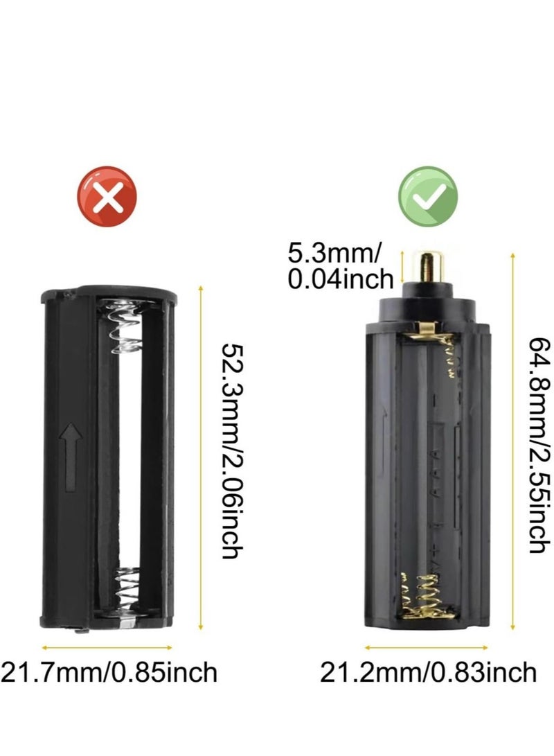 Captaintech 20 PCS Black Cylindrical Battery Holder, Plastic 3 x AAA Battery Storage Case, 3 x 1.5V AAA Batteries to 18650 Battery, Suitable for 3 x 1.5V AAA Batteries Flashlight Torch - Image 4