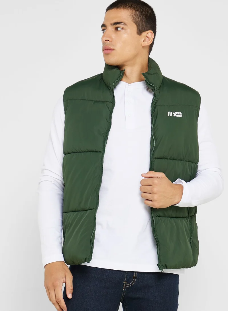 JACK & JONES Zip Through Puffer Gilet
