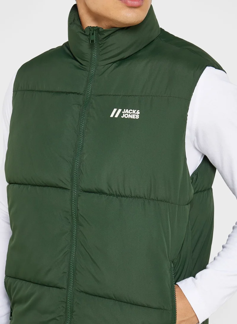 JACK & JONES Zip Through Puffer Gilet