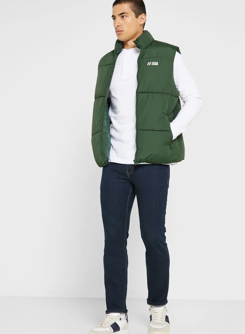 JACK & JONES Zip Through Puffer Gilet
