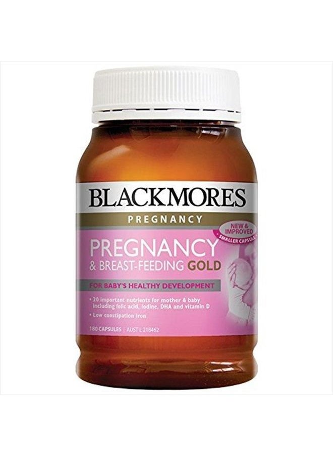 Blackmores - Pregnancy & Breastfeeding Gold 180 Caps Health Supplement Essential Nutrients for Mother and Baby, DHA Fish Oil - Image 1