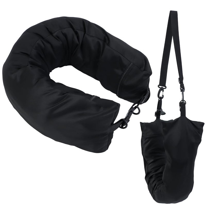 Tugaizi Travel Pillow Stuffable with Clothes Adjustable Stuffable Travel Neck Pillow, Waterproof Travel Pillowcase for 3 Days’ Essentials, No Filler, Comfortable Lycra Fabric - Image 1