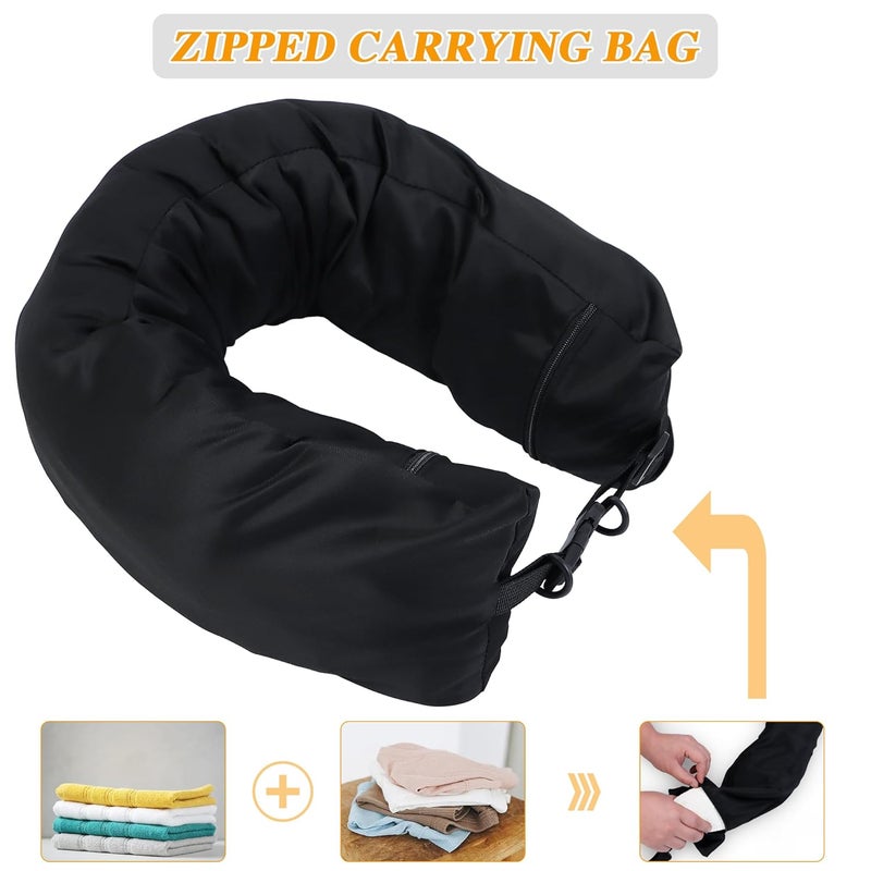Tugaizi Travel Pillow Stuffable with Clothes Adjustable Stuffable Travel Neck Pillow, Waterproof Travel Pillowcase for 3 Days’ Essentials, No Filler, Comfortable Lycra Fabric - Image 4