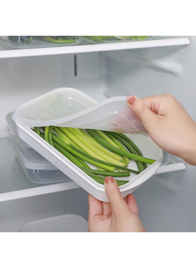 Fresh-keeping Box Food Grade Refrigerator Special Transparent Plastic With Lid Fruit Fresh-keeping Frozen Sealed Food Box-Specifications:1600ml White  - Image 4