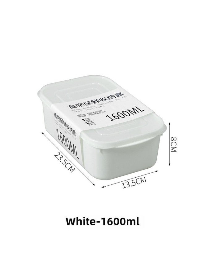 Fresh-keeping Box Food Grade Refrigerator Special Transparent Plastic With Lid Fruit Fresh-keeping Frozen Sealed Food Box-Specifications:1600ml White  - Image 1