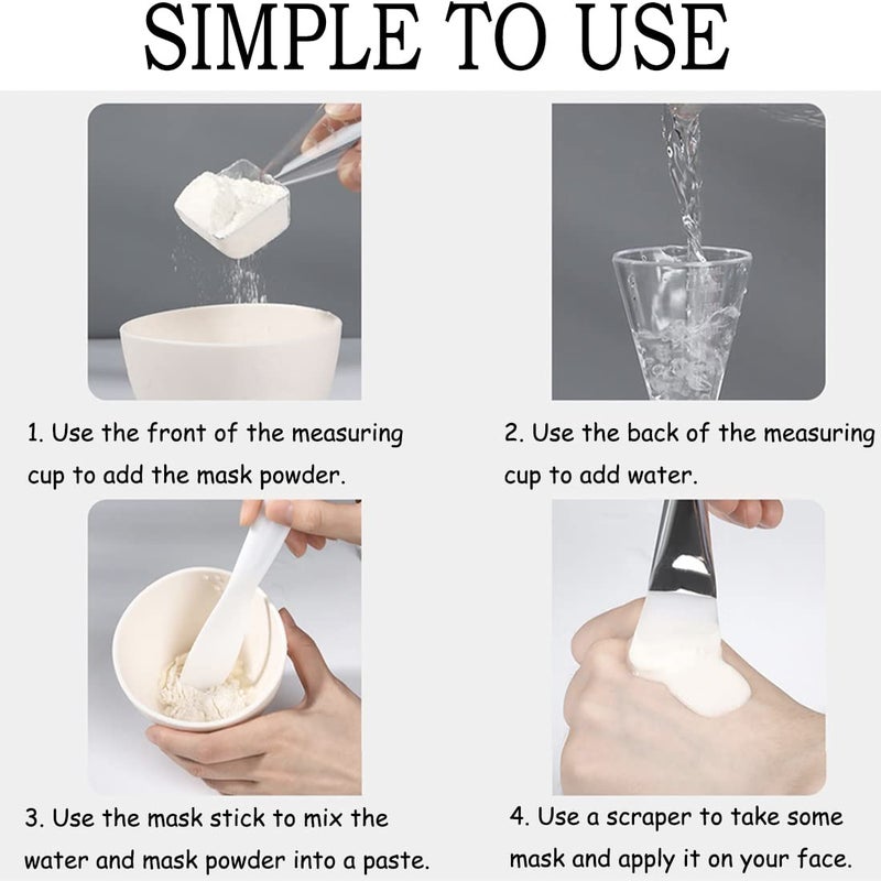 coldchill Silicone Face Mask Mixing Bowl Set, DIY Facemask Mixing Tool Kit with Silicone Mask Bowl, Facial Mask Brush, Bowl Stick Spatula, Face Mask Applicator, Measuring Cup (5 PCSï¼†White) - Image 5