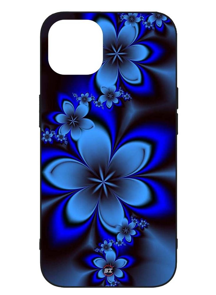Protective Printed Mobile Cover Blue Floral Design For Apple iPhone 12