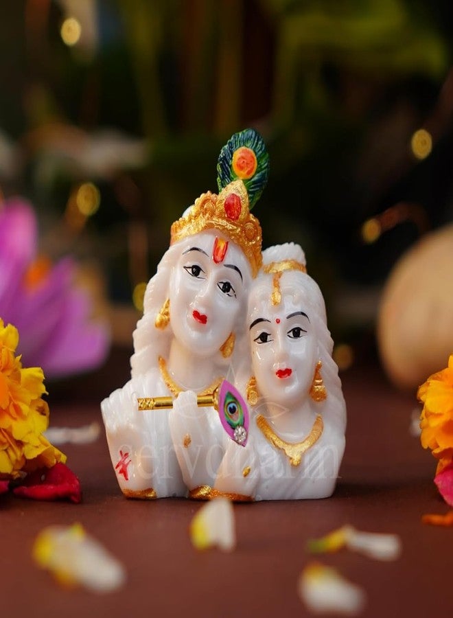 Servdharm Radha Krishna Idol Murti Statue for Home Puja & Festival Gifting (Radha Krishna Face) - Image 1