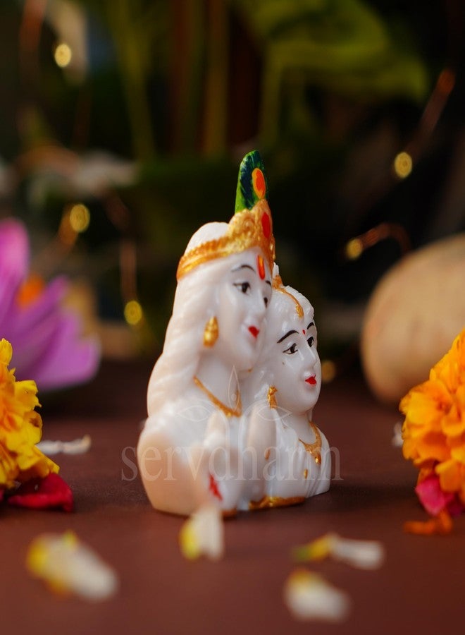 Servdharm Radha Krishna Idol Murti Statue for Home Puja & Festival Gifting (Radha Krishna Face) - Image 2