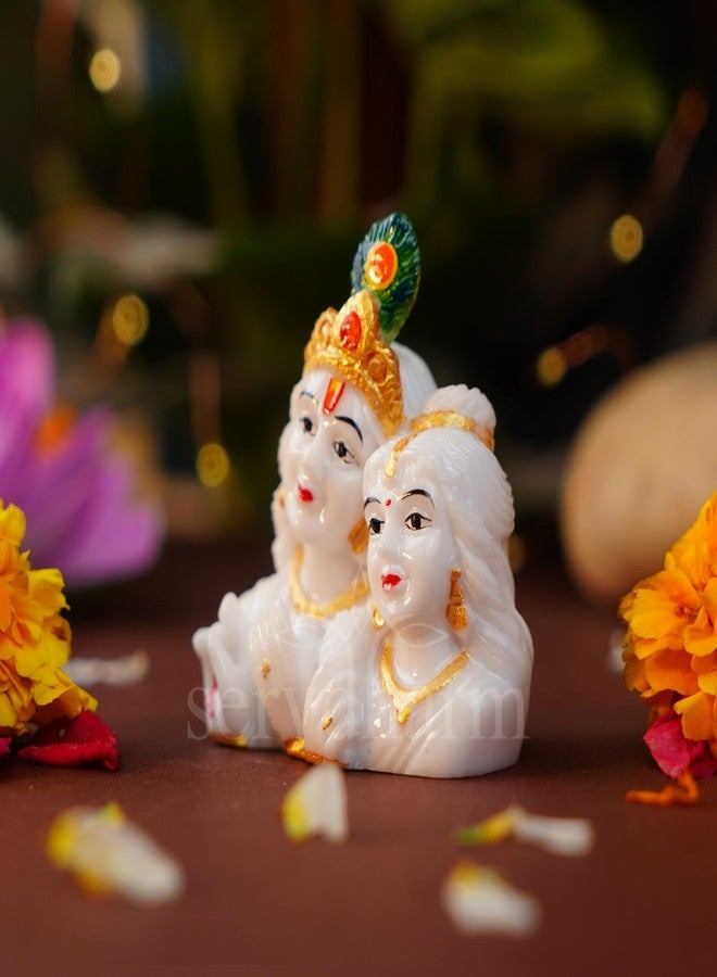 Servdharm Radha Krishna Idol Murti Statue for Home Puja & Festival Gifting (Radha Krishna Face) - Image 3