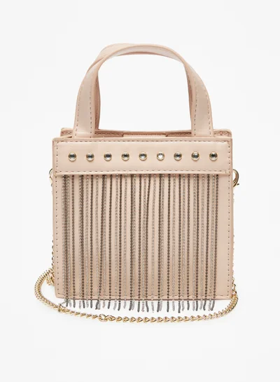 فلورا بيلا من شو إكسبرس Girls Studded Crossbody Bag with Metallic Tassels and Chain Strap By Shoexpress