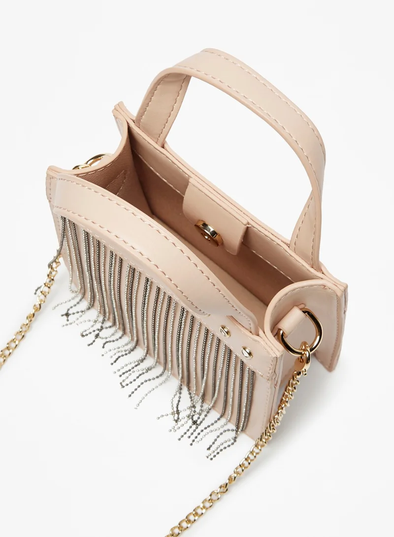 فلورا بيلا من شو إكسبرس Girls Studded Crossbody Bag with Metallic Tassels and Chain Strap By Shoexpress