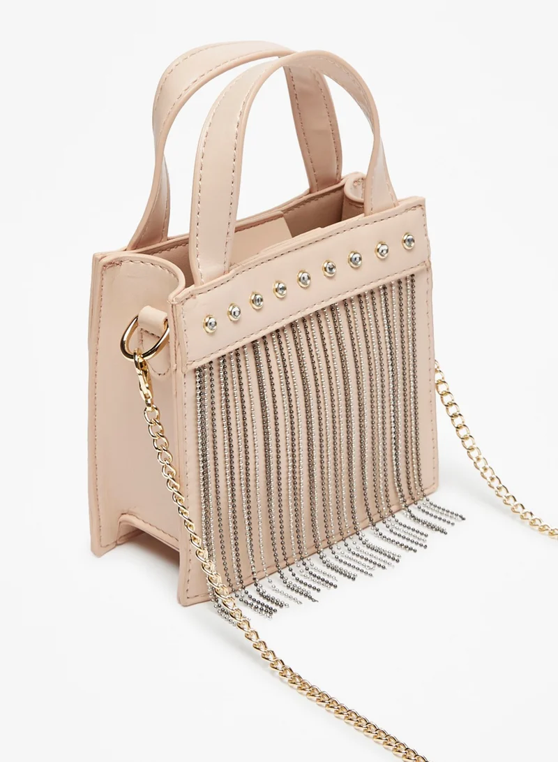 فلورا بيلا من شو إكسبرس Girls Studded Crossbody Bag with Metallic Tassels and Chain Strap By Shoexpress