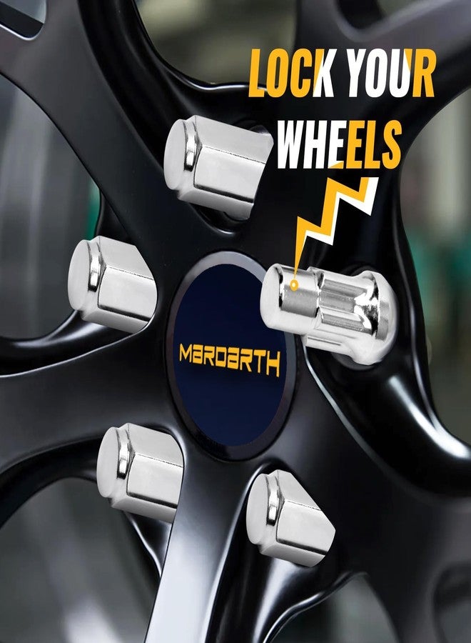 Mardarth Set of 4, 1.75'' 14x1.5 Locking Wheel Lug Nut Compatible with Sliverado Sierra Savana Yukon Tahoe, Anti-Theft Lock Aftermarkt Wheel - Image 3