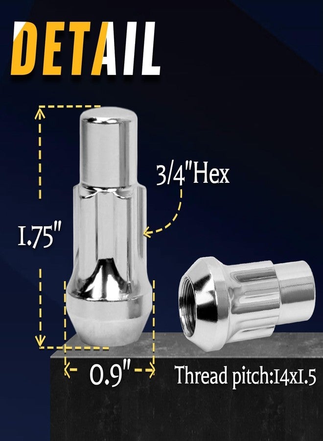 Mardarth Set of 4, 1.75'' 14x1.5 Locking Wheel Lug Nut Compatible with Sliverado Sierra Savana Yukon Tahoe, Anti-Theft Lock Aftermarkt Wheel - Image 2