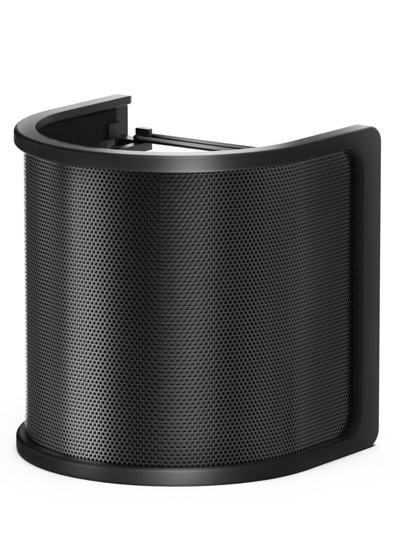 Microphone Pop Filter, Mic Pop Screen with Metal Mesh, Handheld Mic Windscreen Cover Pop Shield, Noise Shield Microphone Accessories for Podcasts Recording Vlogging Streaming
