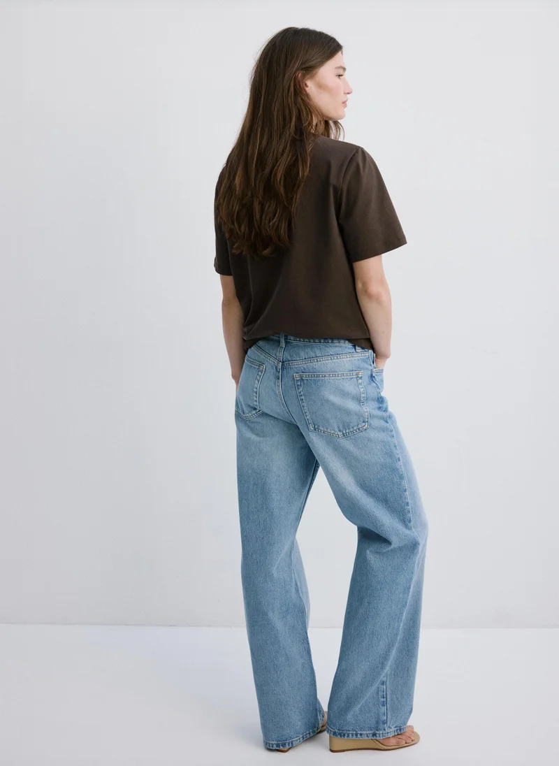 مانجو Printed cotton-blend t-shirt