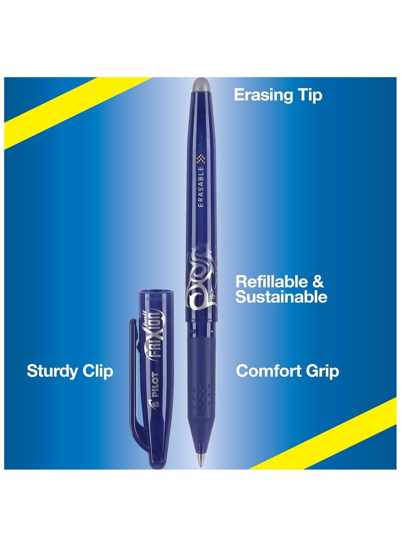 Pilot Frixion Ball 0.7mm Erasable Gel Pens, Fine Point (Black/Blue, 6 Pack) - Image 3